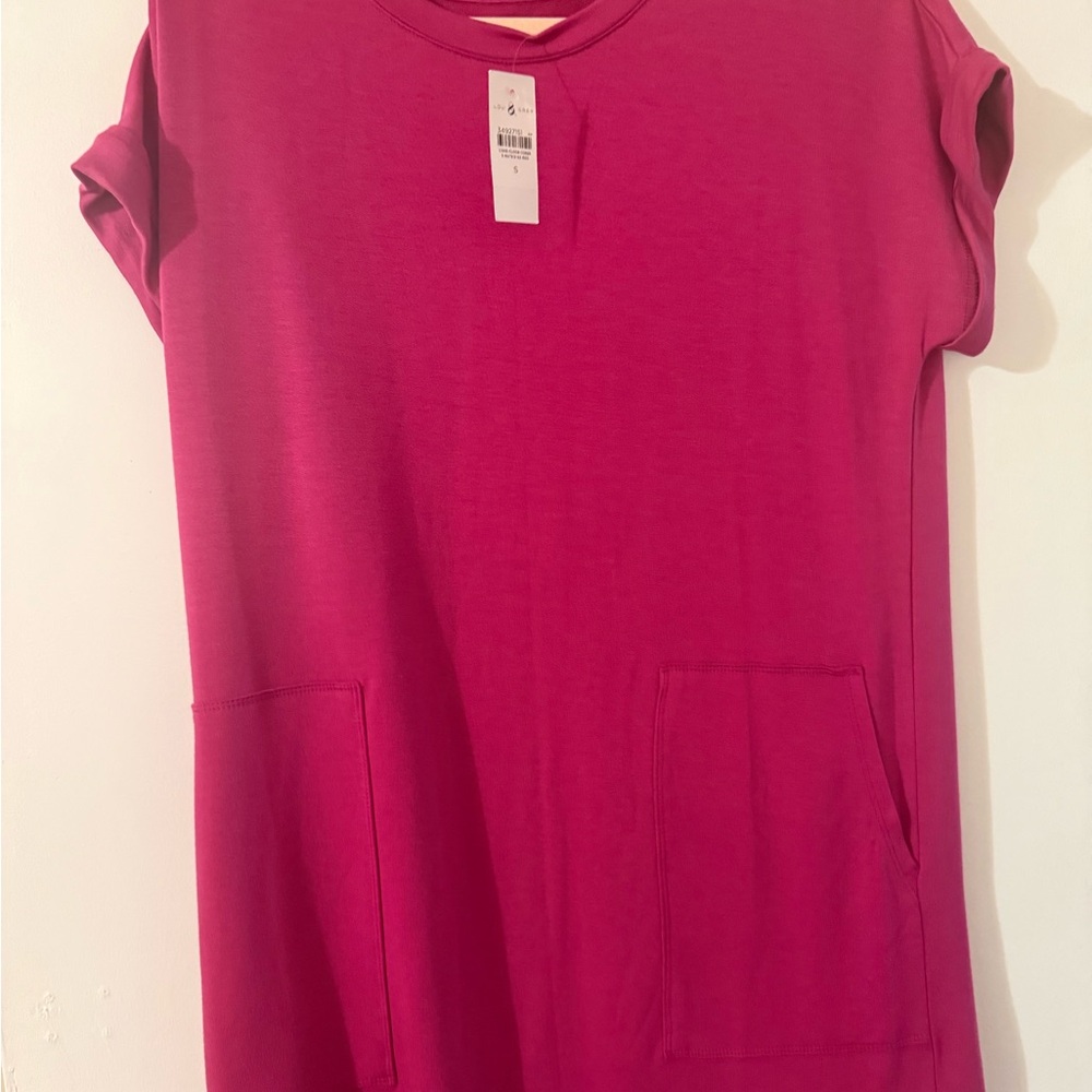 Lou & Grey Fuchsia Short Sleeve Dress